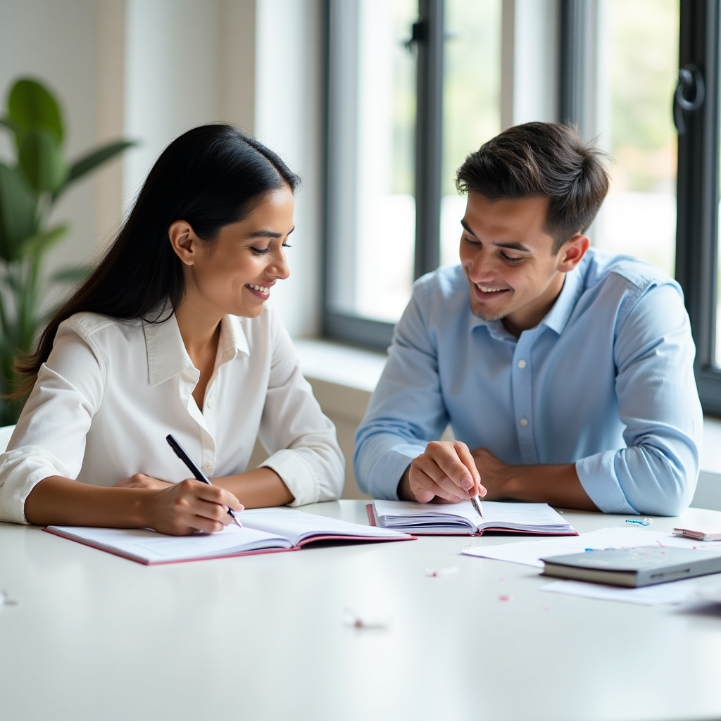 One-on-one study coaching session in progress