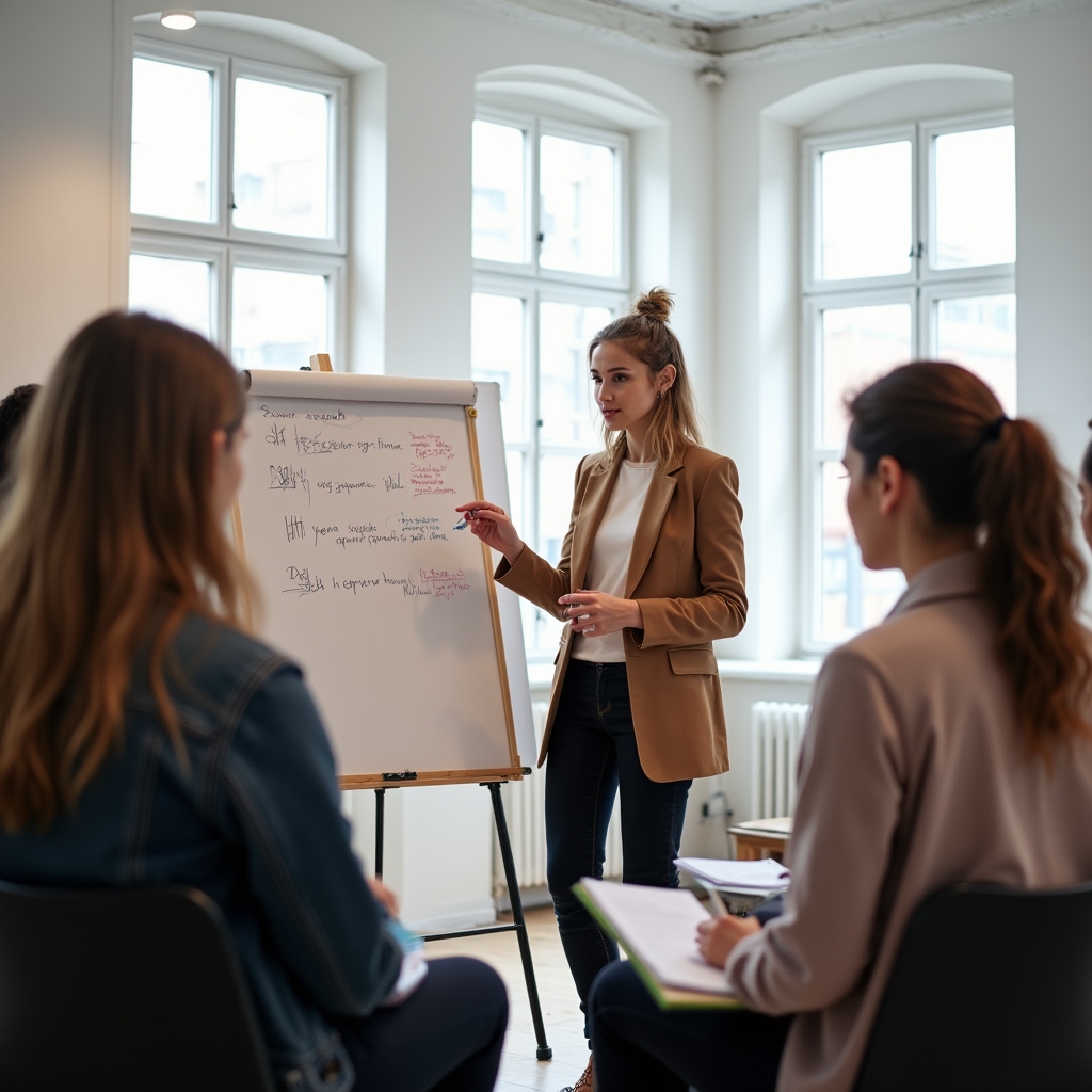 Students attending a study skills workshop